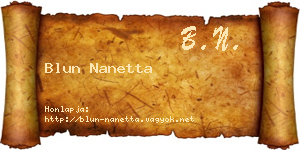 Blun Nanetta névjegykártya